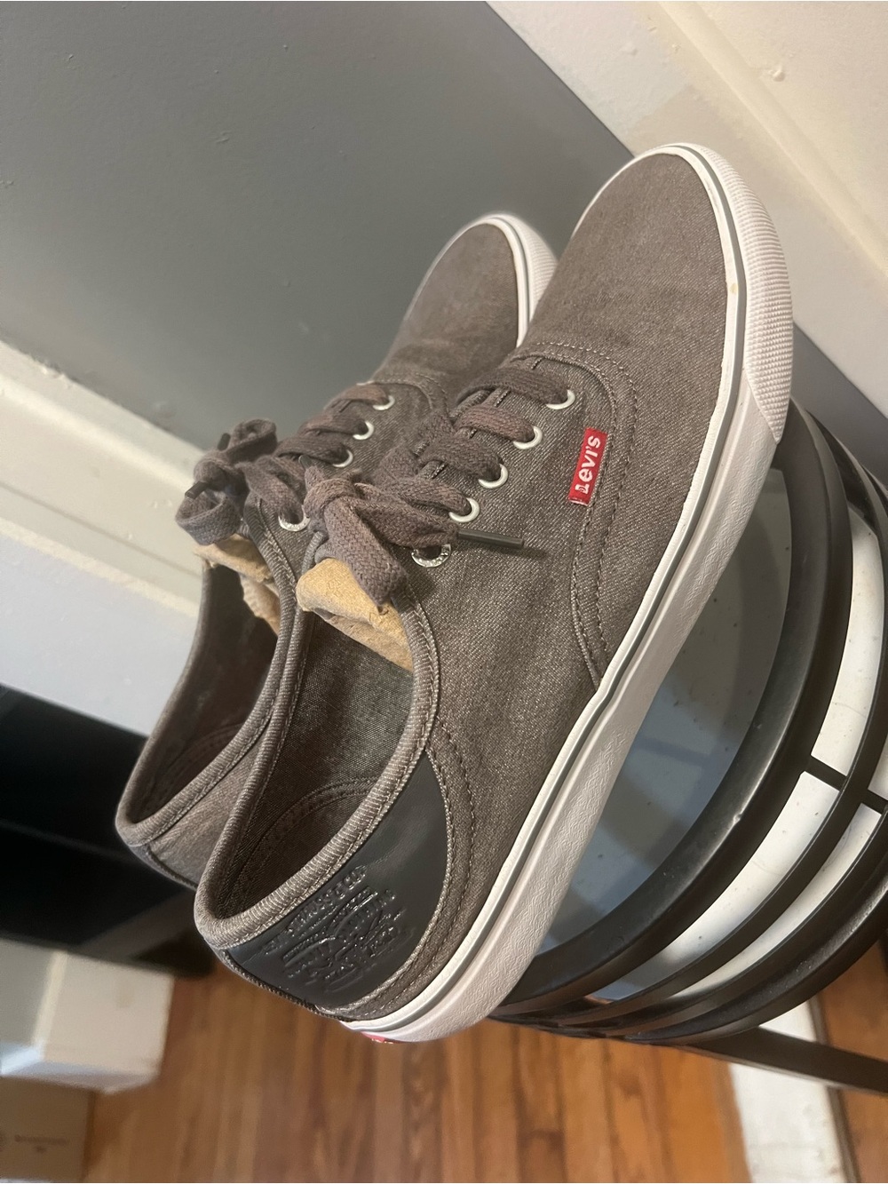Levi's Men's Brown Canvas Low-Top Sneakers with White Soles